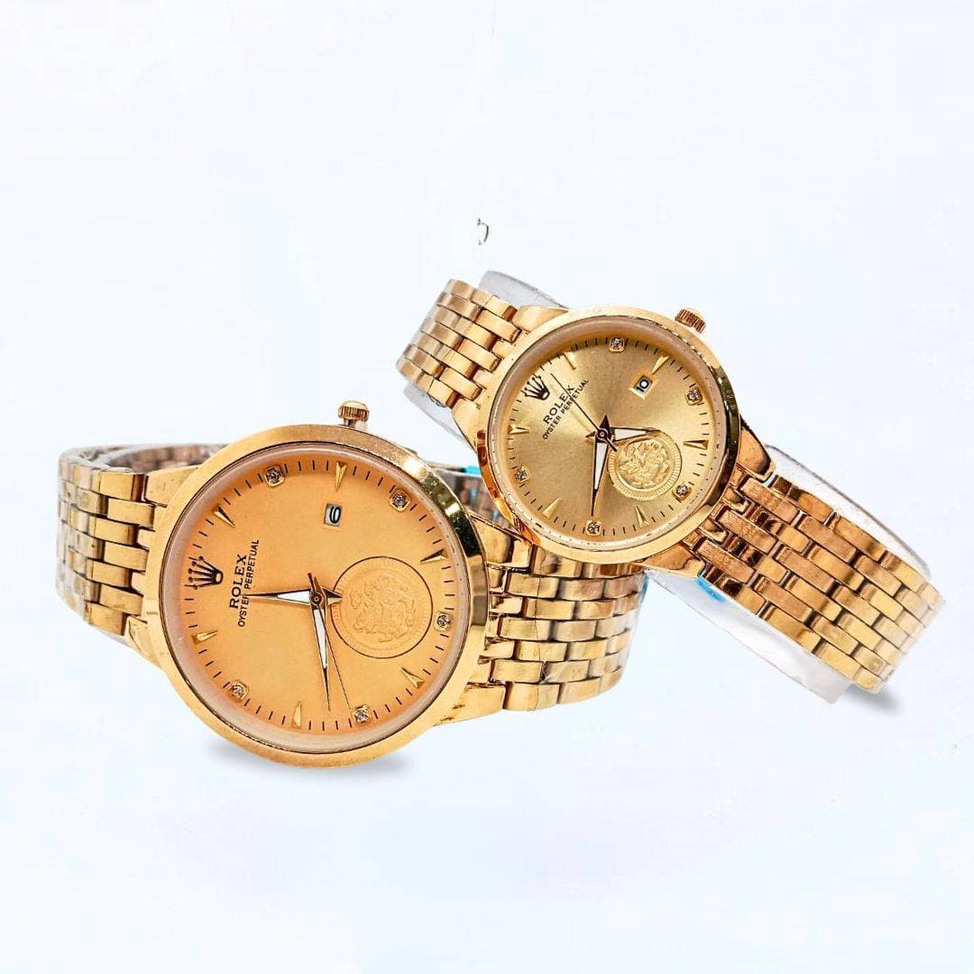 Rolex Oyster Perpetual Golden Designer Couple Watch MCW-110