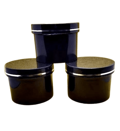 Pack Of 3 Black Empty Cosmetic Containers Cream Pot Jar 80 Gm