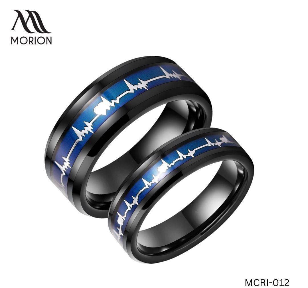 ECG Heart Beat Couple Rings For Men And Women MCRI-012