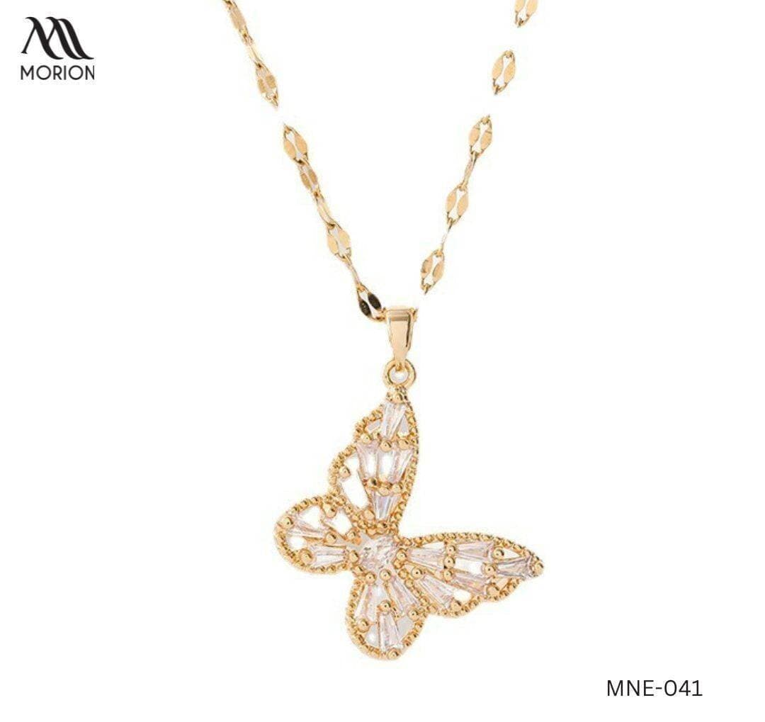 Nova Butterfly Diamond Pendant Necklace For Women MNE-041