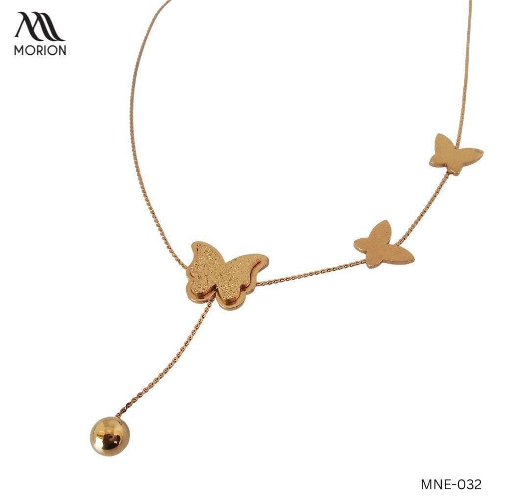 Hanging Ball Butterflies Pendant Necklace For Women MNE-032