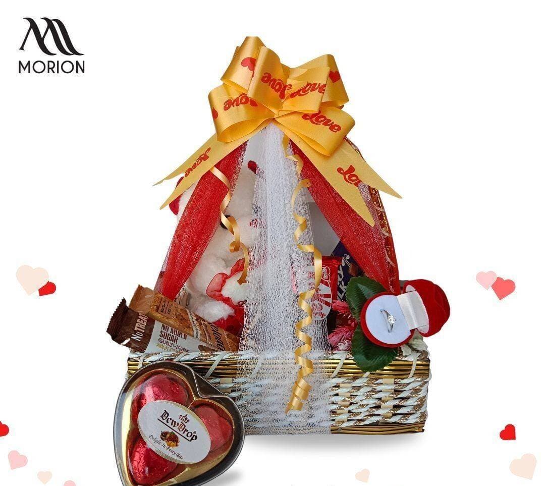 Love Teddy Bear Basket With Chocolate Gift GFT-102