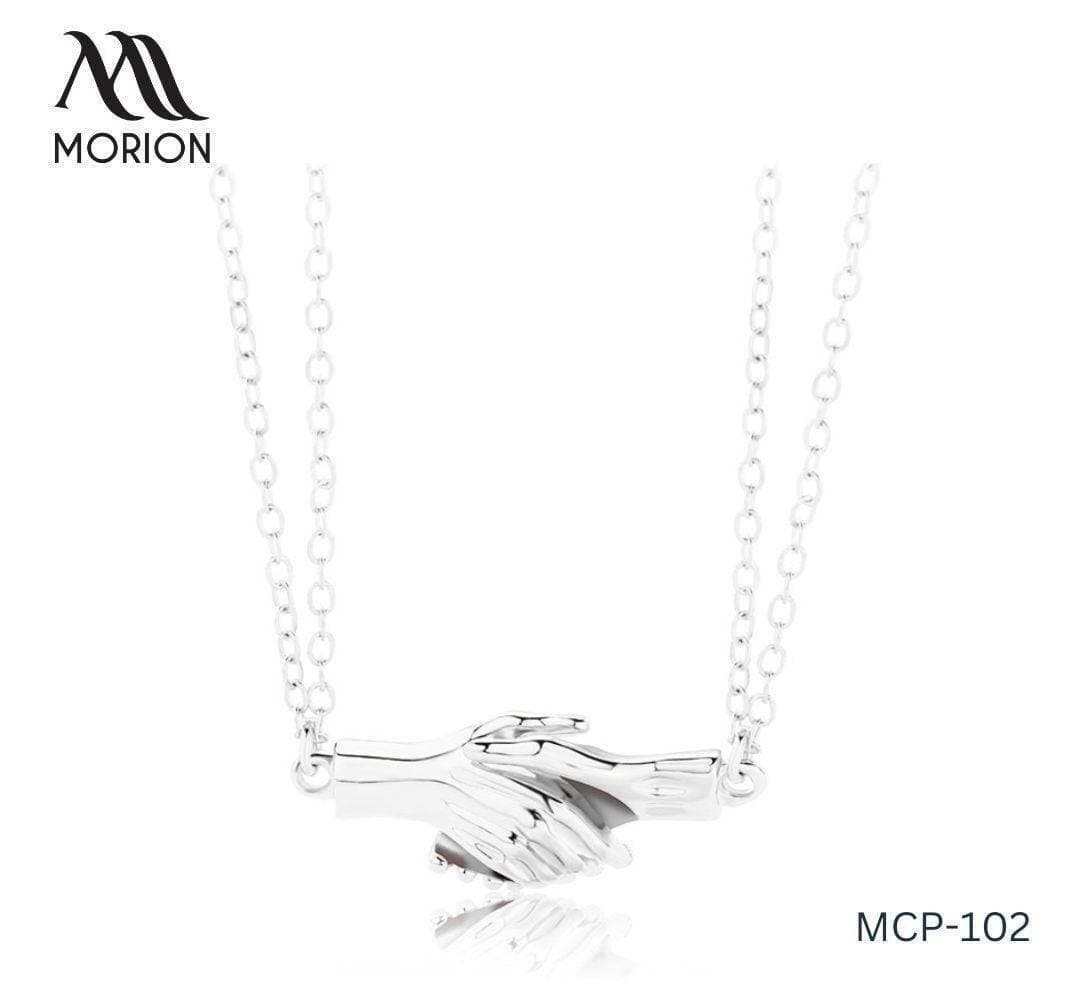 Stainless Steel Hand Shake Couple Pendant Necklace MCP-102