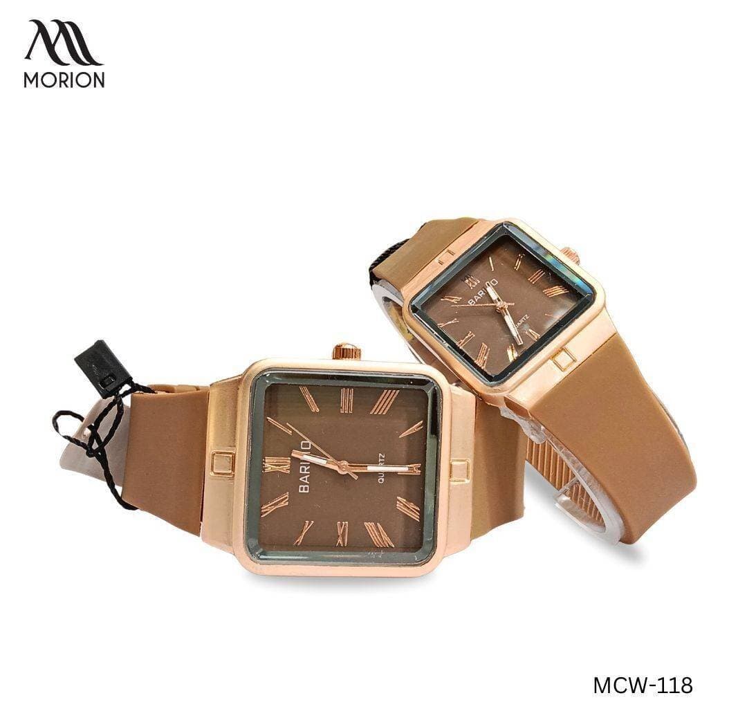 Bariho Silicon Strap Brown Couple Watch For Men And Women MCW-118