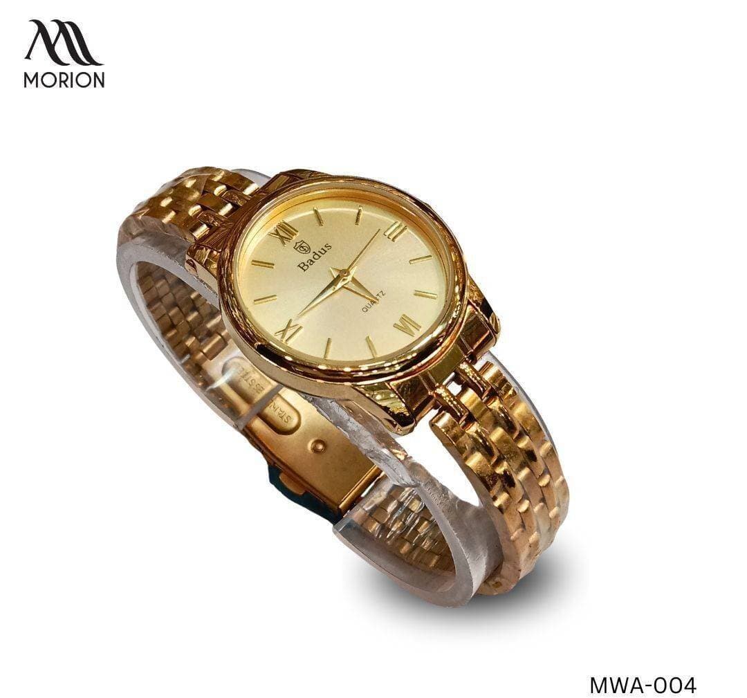 Badus Classy Plain Dial Golden Chain Watch For Women MWA-004
