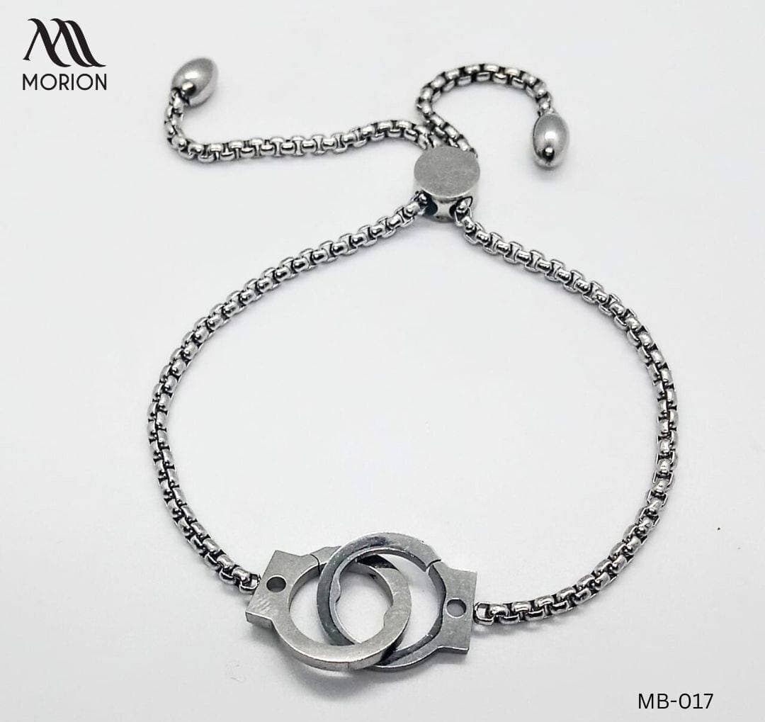 Stainless Steel Hand Cuff Style Adjustable Bracelet For Men MB-017