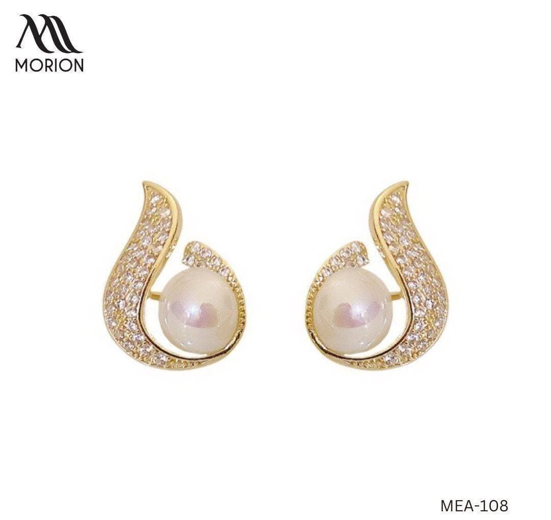 Korean Style Pearl Drop Shape Earrings MEA-108
