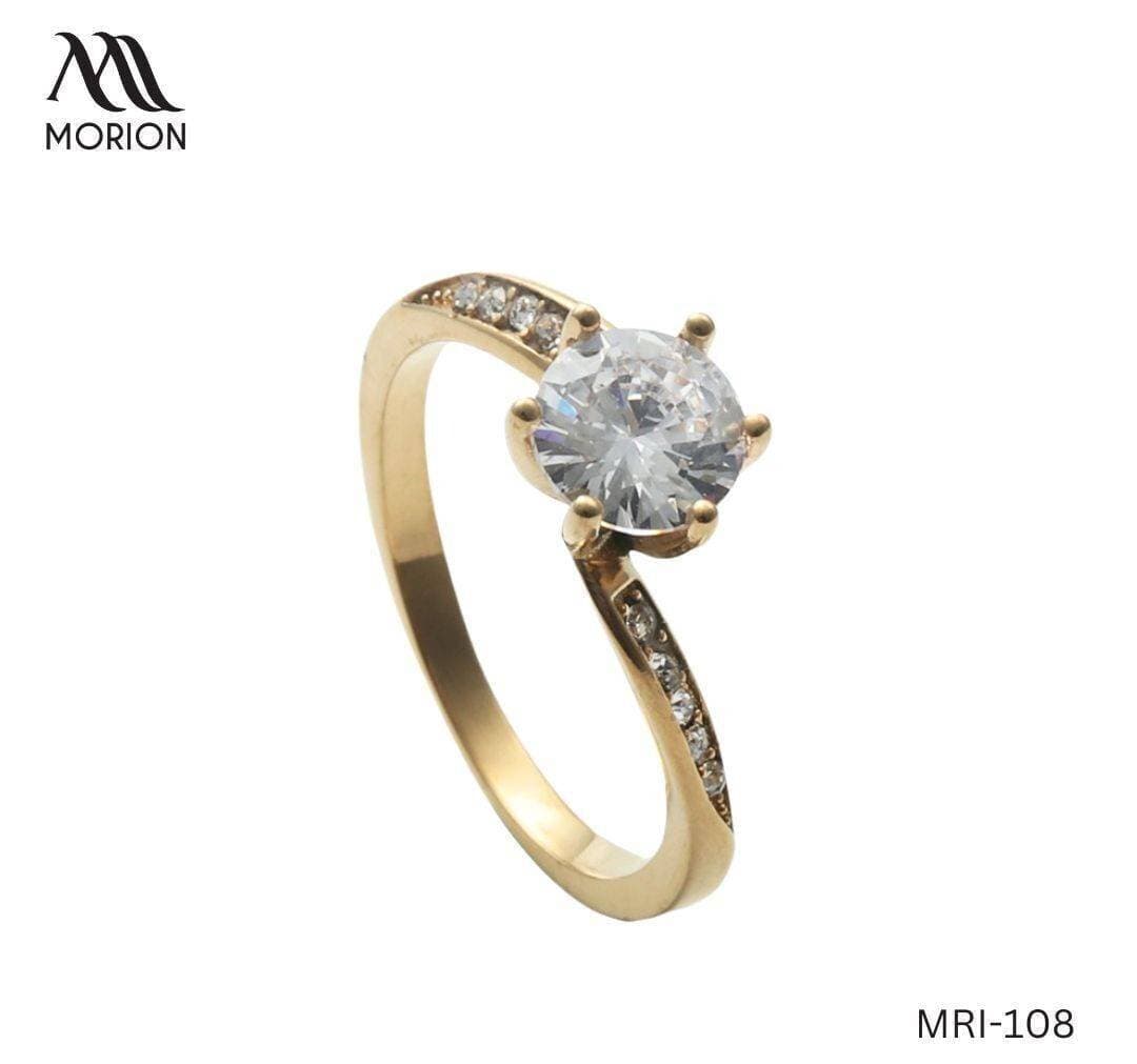 Radiant Solitaire Single Golden Diamond Ring MRI-108