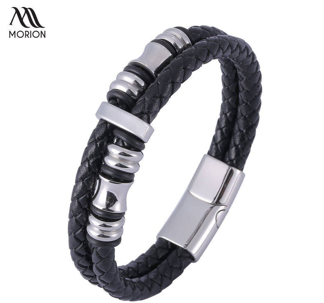 Unisex Leather Braided Bracelet Rope Chain Bangles Magnet Buckle Bracelets MB-07