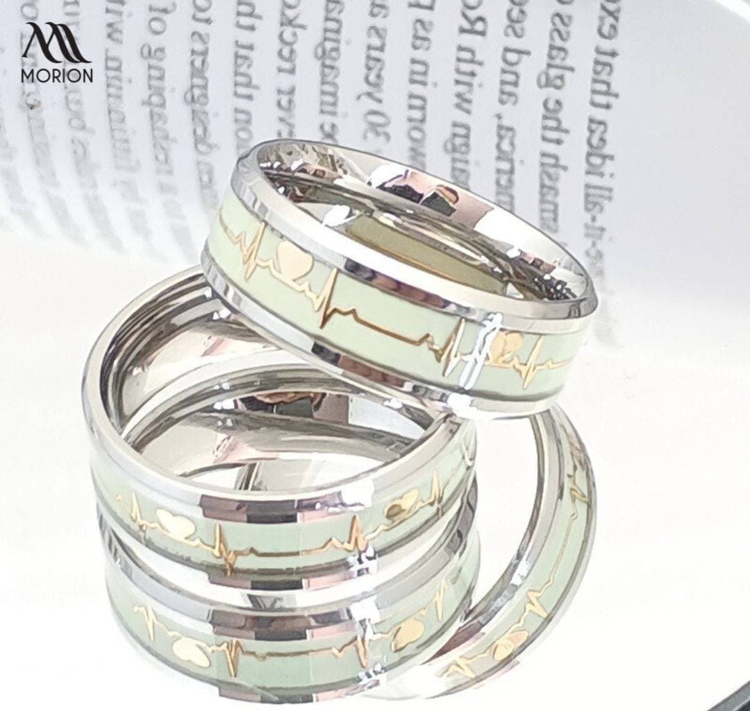 Luminous Heart Beat ECG Light Couple Ring For Men & Women MCRI-001