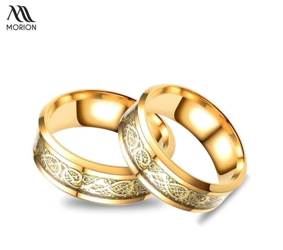 Mystical Dragon Duo Golden Couple Rings For Men And Women MCRI-004