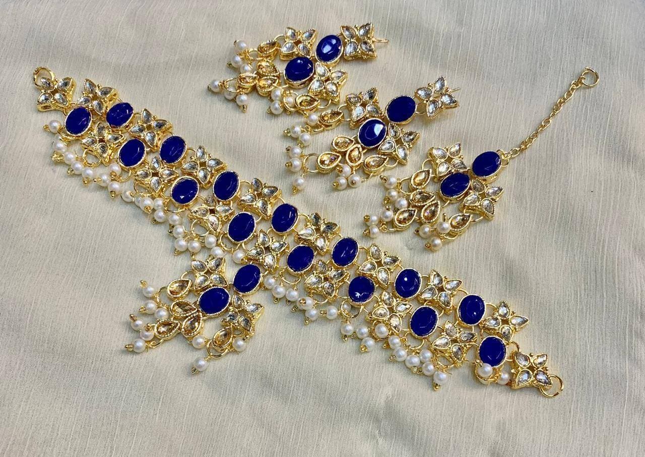 Necklace Set For Women By Ornaments Blue