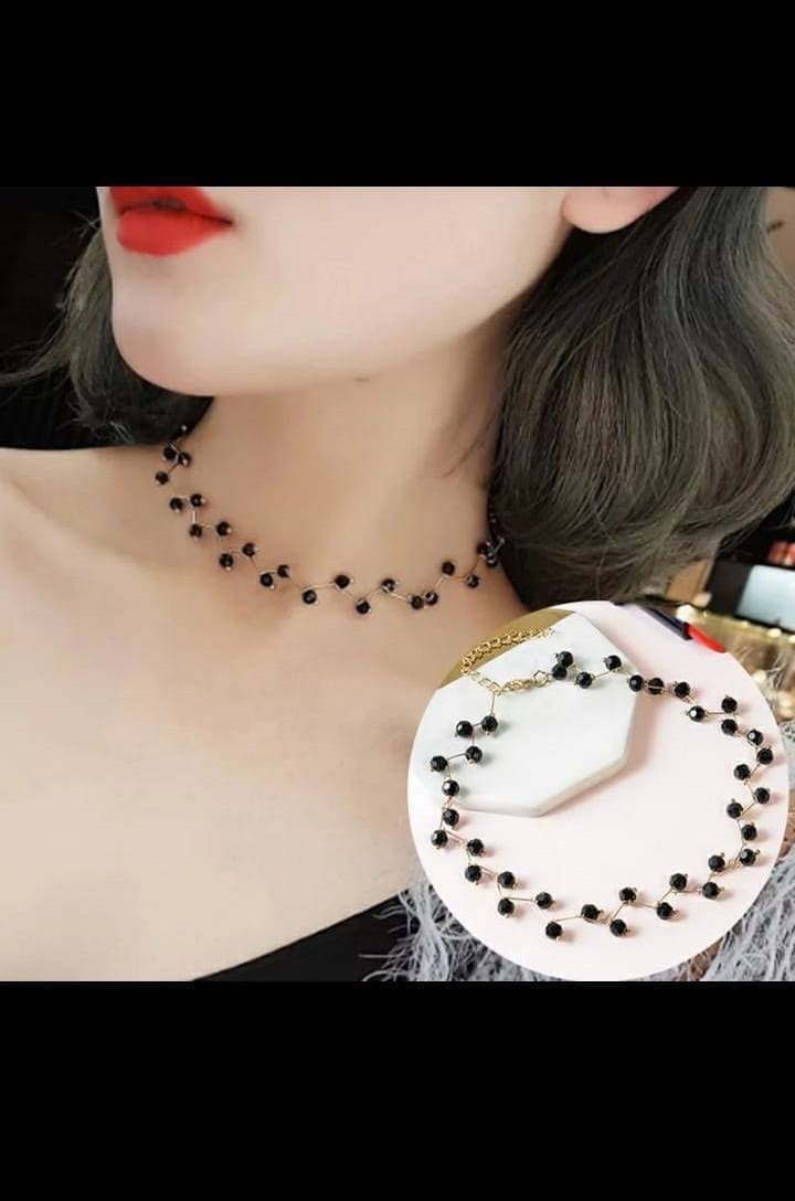 Black Pearl Choker Necklace For Girls