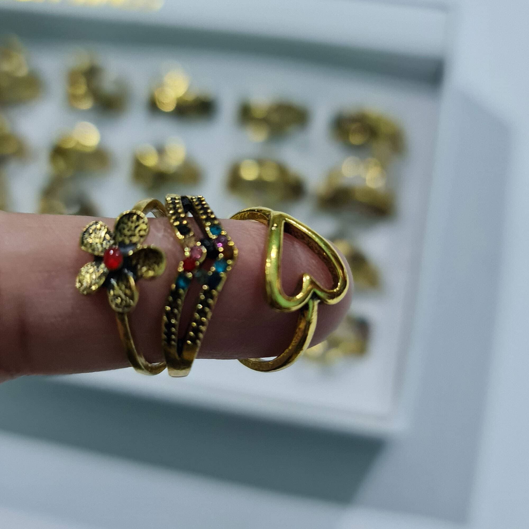 Antique Ring Multicolor Rings For Girls & Women's Antique Ring Women Trendy - 3 Piece