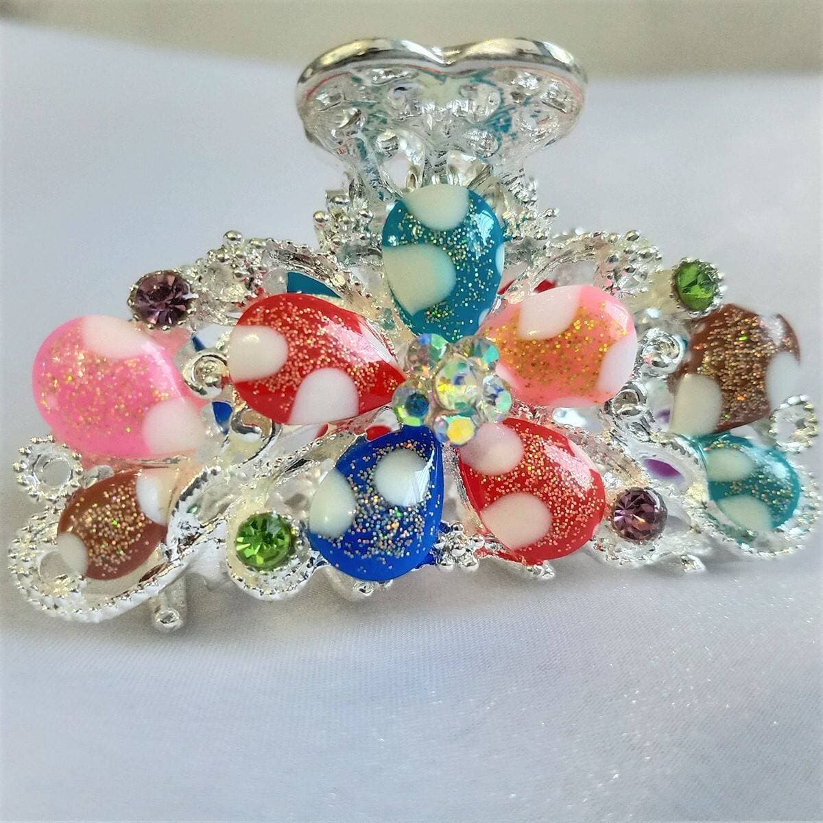 Elegant Hair Metallic Beads Hair Claw Clip For Girls, Women Hair Accessories