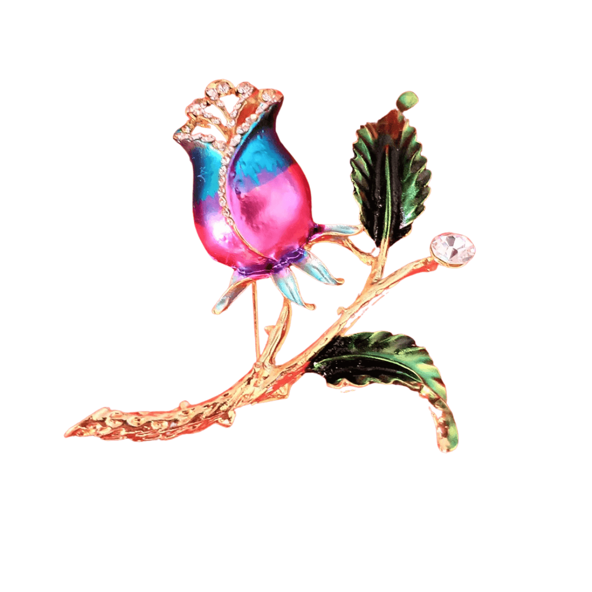 Fashion Flower Rhinestone Brooch Pin Colorful Crystal Lapel Pin Corsages Scarf Clips Brooches for Women Girls