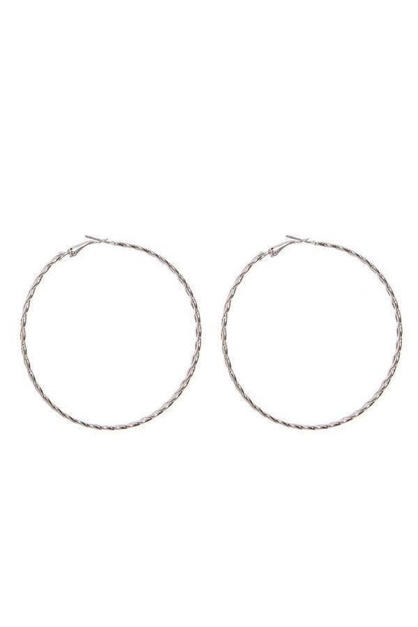 Silver Twist Hoop Earrings