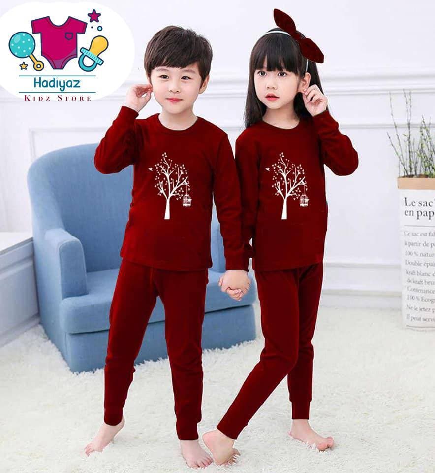 Flawless Summer Collection Kids Nigh Suits Pack Of 2 - Maroon Color
