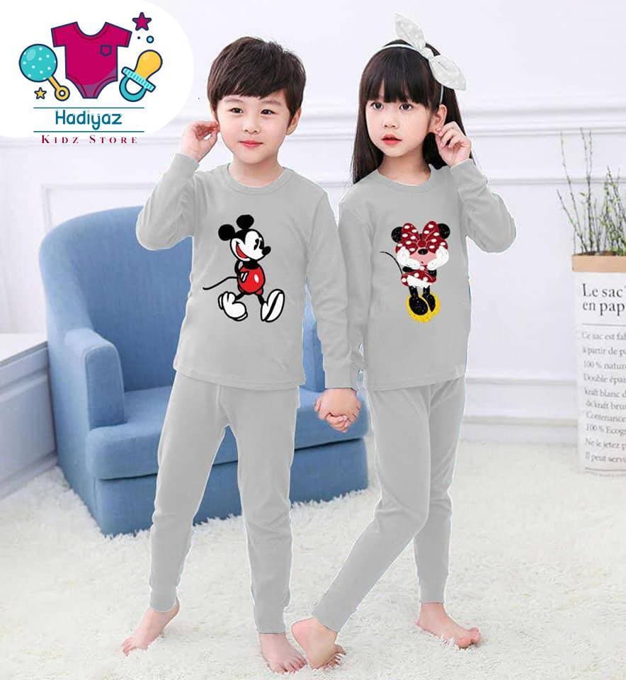 Tempting Summer Collection Kids Nigh Suits Pack Of 2 - Light Grey Color