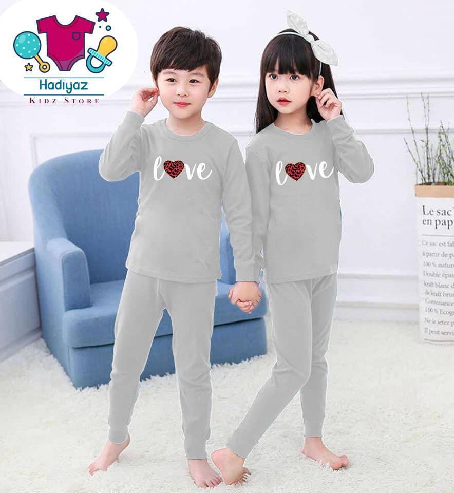 Blissful And New Summer Collection Kids Nigh Suits Pack Of 2 - Light Grey Color