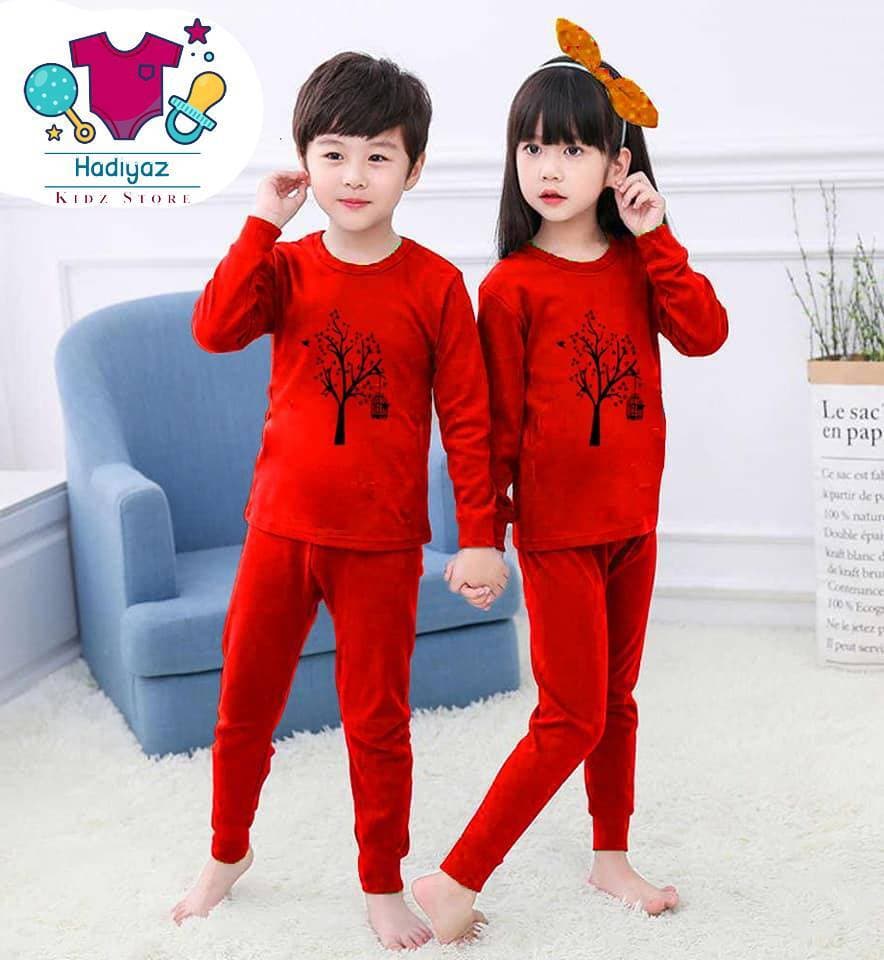 Comfortable Summer Collection Kids Nigh Suits Pack Of 2 - Red Color