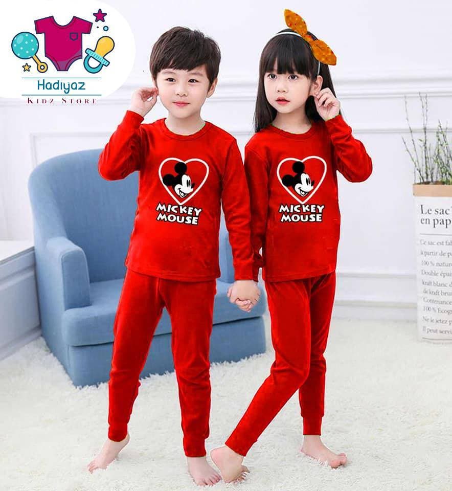 Marvelous Summer Collection Kids Nigh Suits Pack Of 2 - Red Color