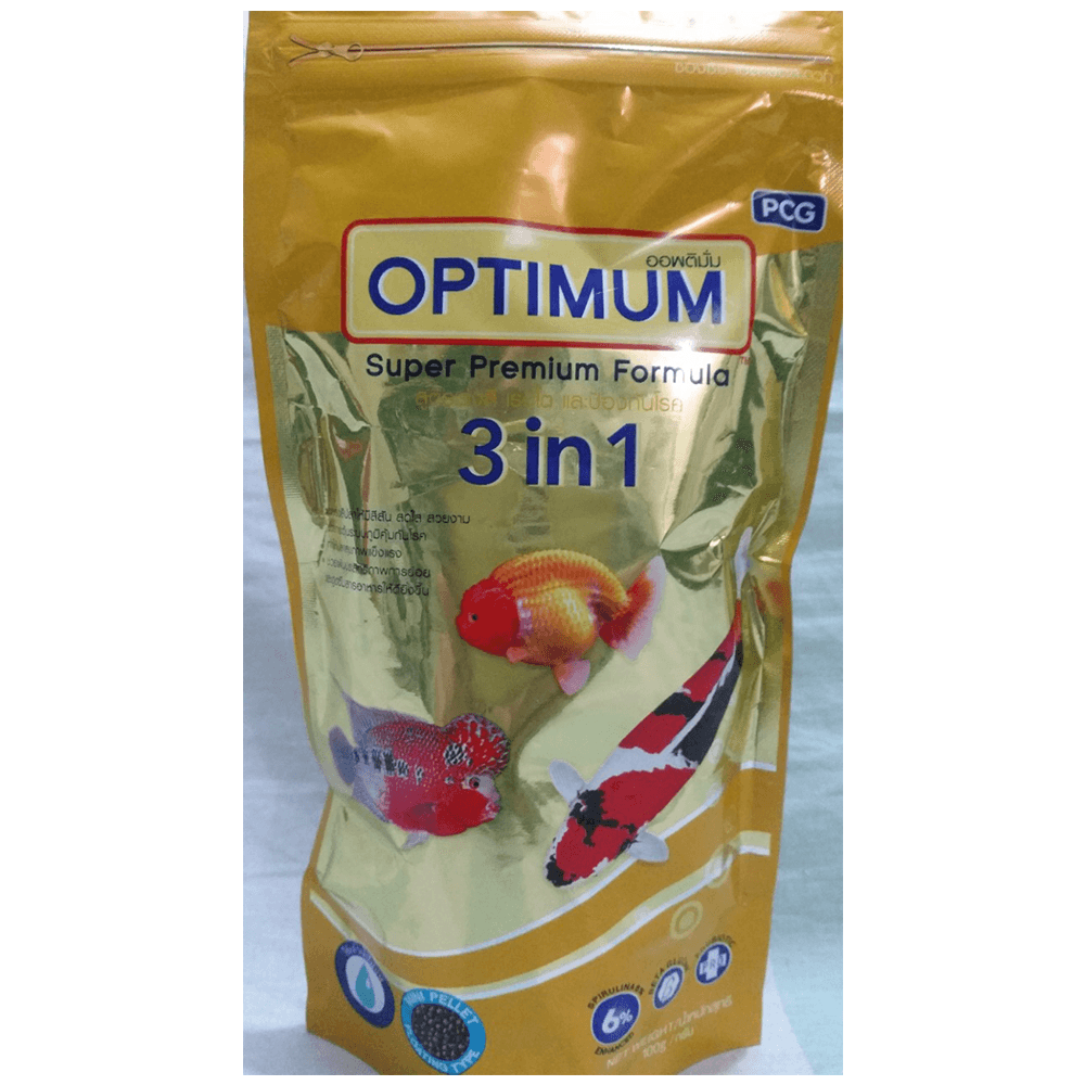 Optimum CP 3 In 1 Super Premium Highly Nutritious Fish Food For All Fishes - 100g
