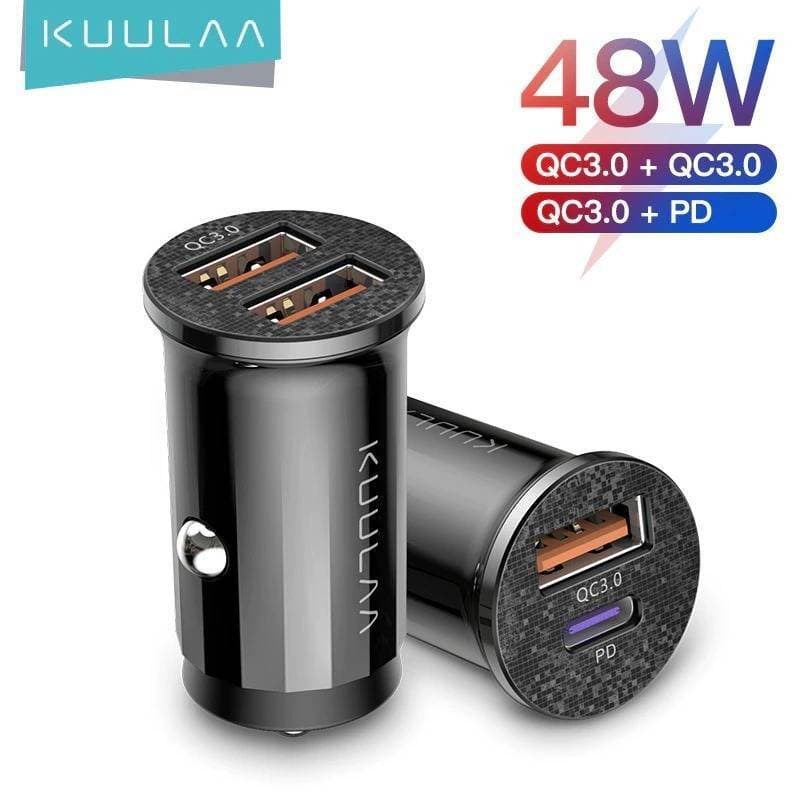 KUULAA Dual Ports Fast Charging USB Car Charger Black - 42W - 1 Piece