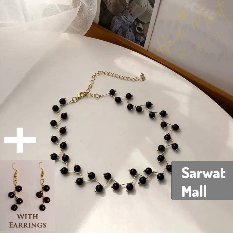 New Arrival Hot Fashion Pearl Choker Necklace With Ear Rings