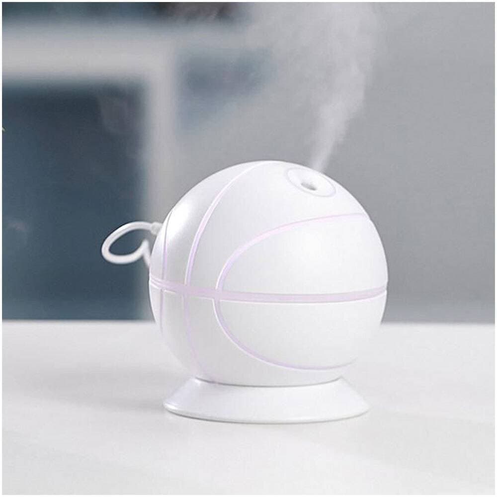 Rotatable Basketball Shaped Air Humidifier Night Light with USB Cable 240ml