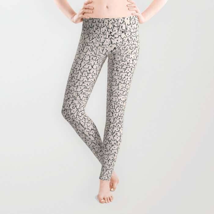 Cats and Cats Leggings Jersey Fabric For Ladies ings