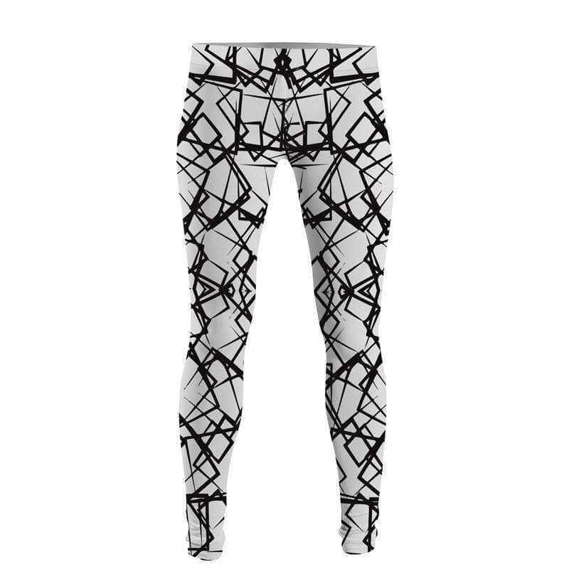 Black and White Lines Leggings Jersey Fabric For Ladies