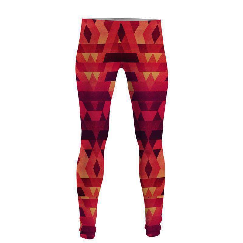 Red Abstract Leggings Jersey Fabric For Ladies