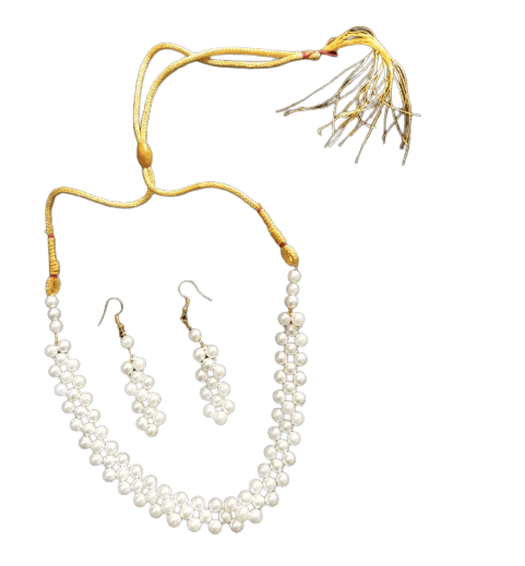 New Arrival Stylish Pearl Necklace With Earrings For Girl