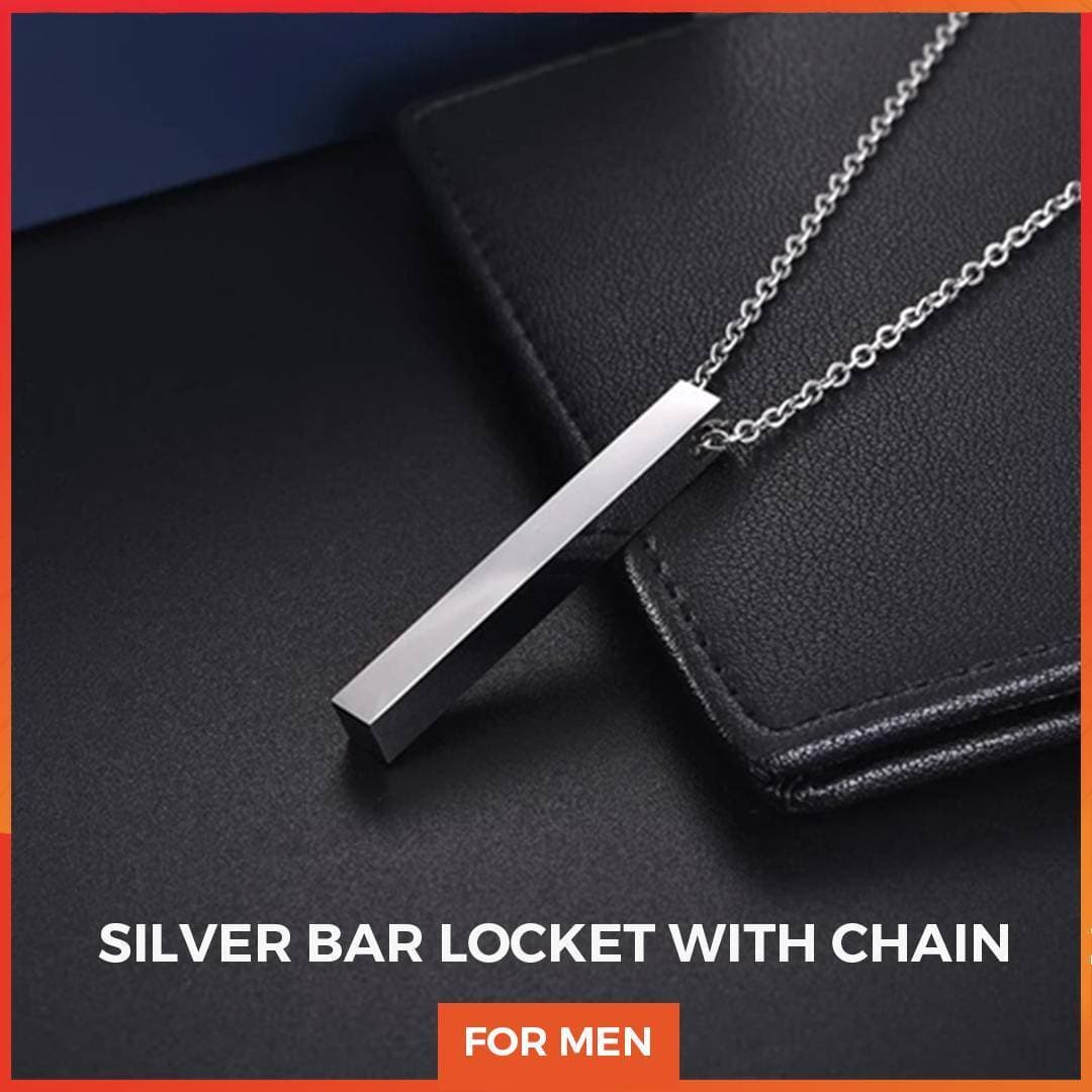Silver Bar locket for Men