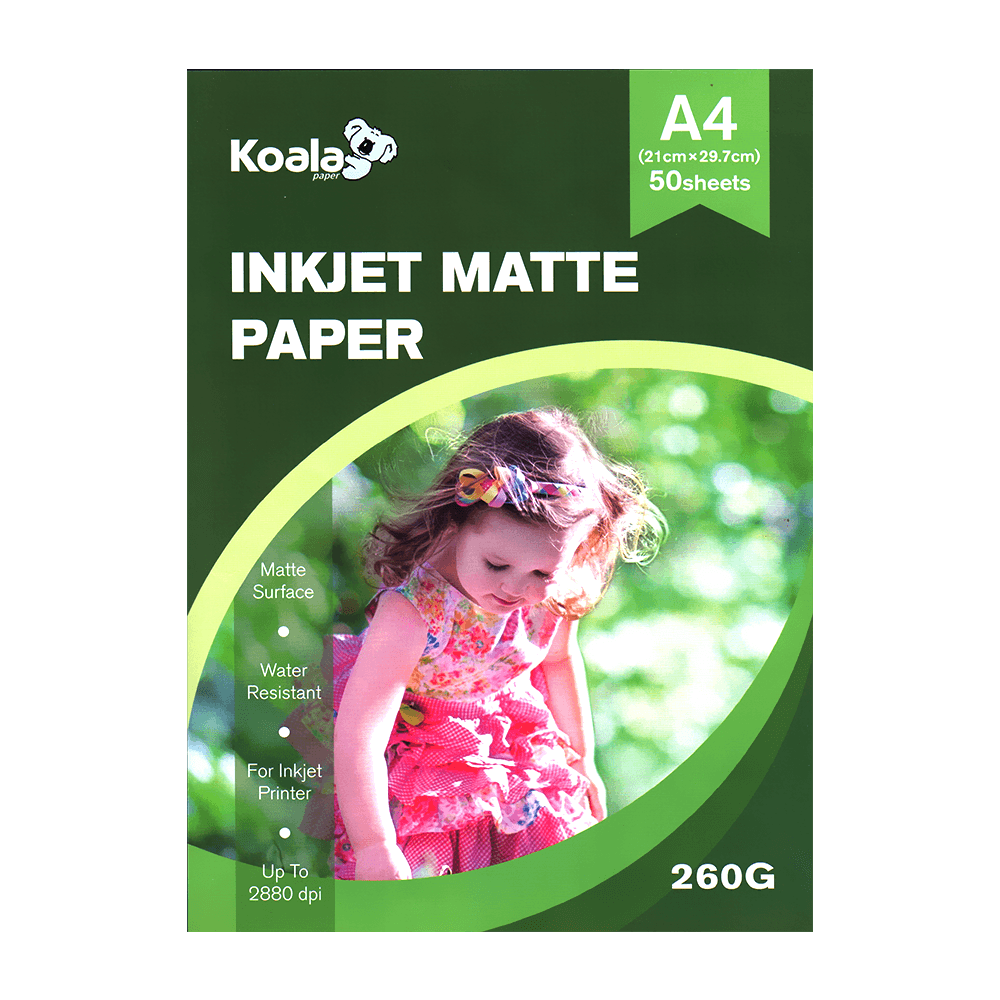 A4 Koala Inkjet Matt Printing Paper 260g - 50 Sheets Pack
