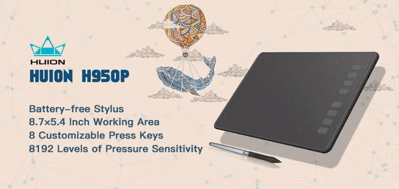 Huion H950P Ultrathin Graphic Tablet For Drawing & Writing