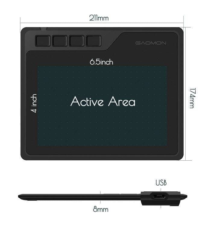 Gaomon S620 6.5 X 4 Inches Digital Graphic Tablet For Drawing & Playing