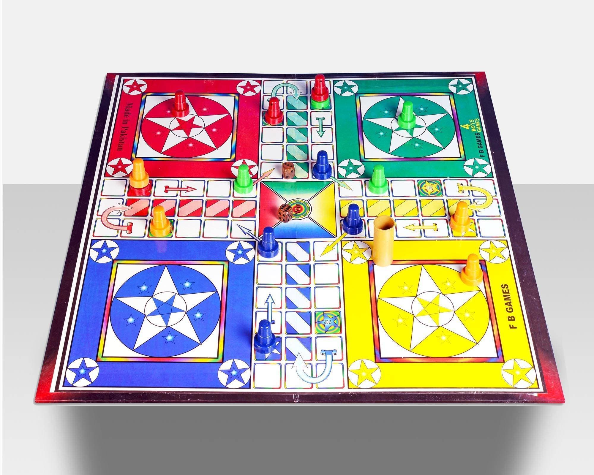 Ludo Plus Snakes & Ladders Board Game (Wood)-Extra Large