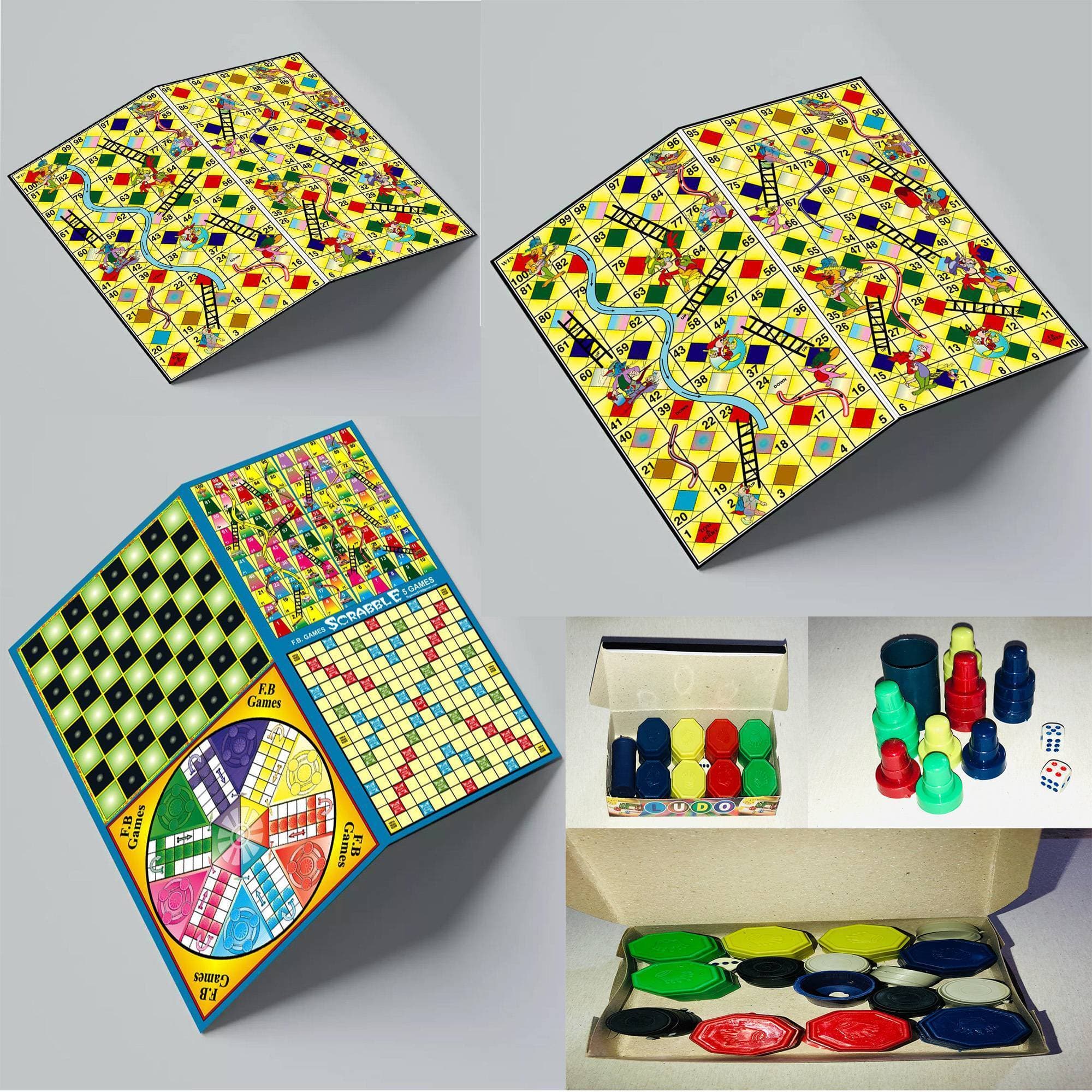 Pack of 3 different ludo board games
