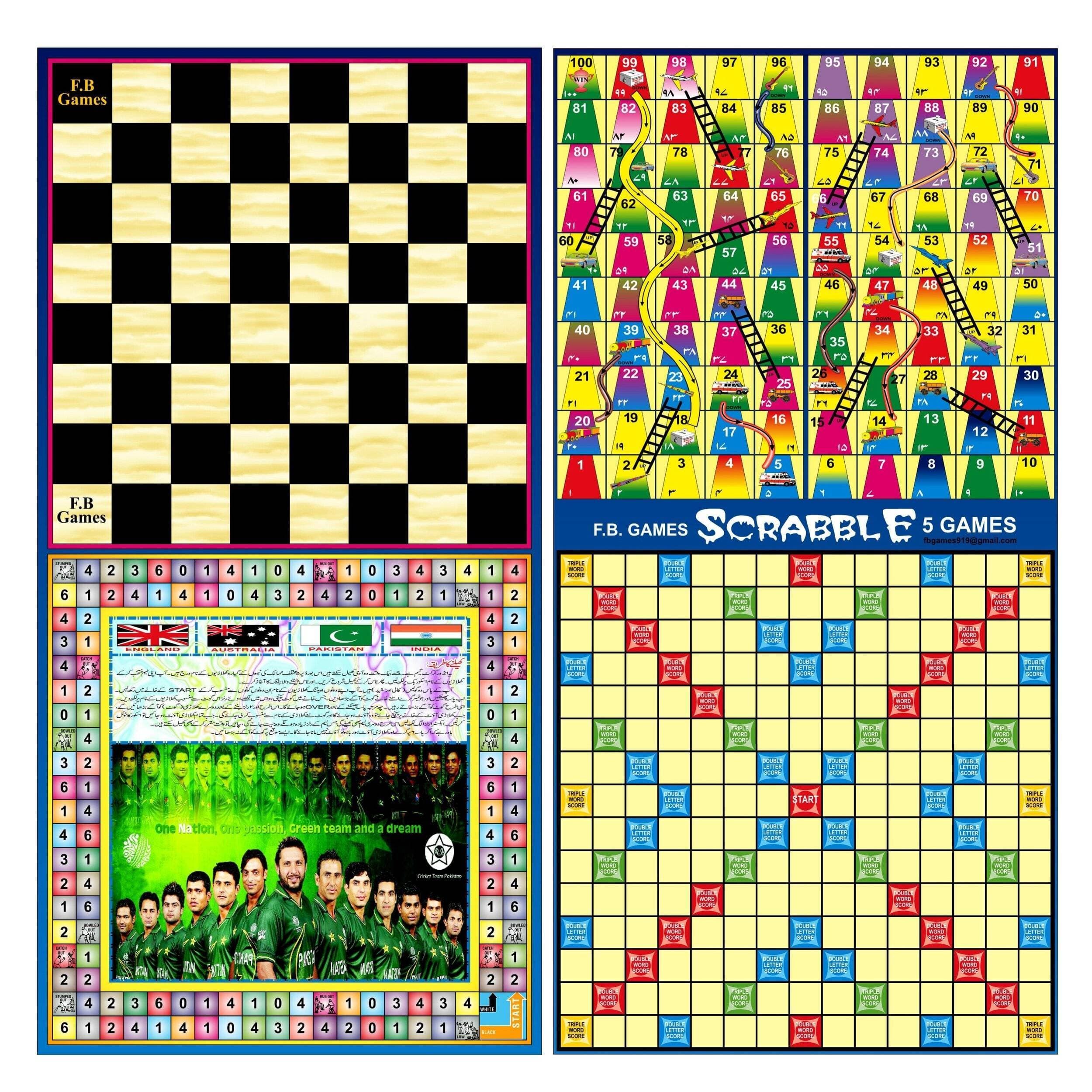 LUDO BOARD GAME 5 in 1 CARDBOARD
