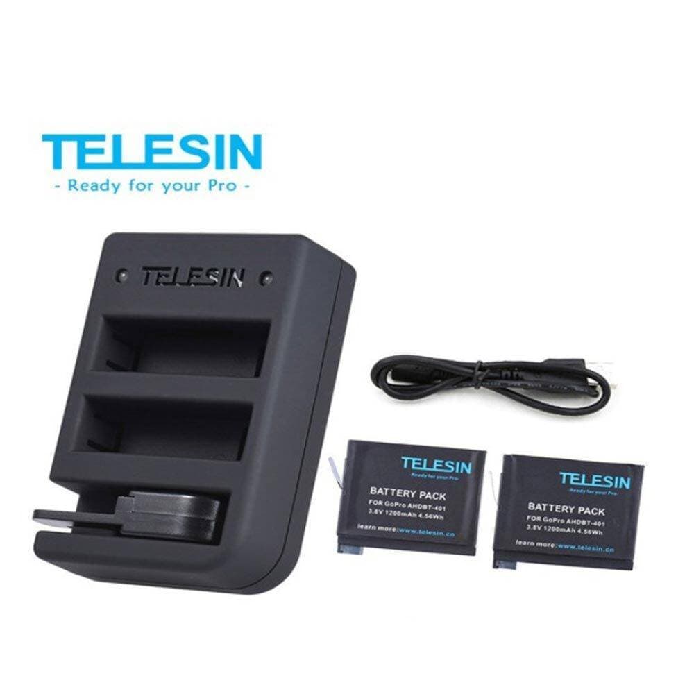 GoPro Hero 4 AHBT-401 TELESIN Dual Slots Multi Function 2pcs Battery and Charger With Batter Cases