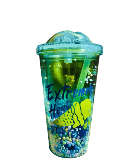 Rainbow Bubble Straw Cup PC Starlight Girl Heart Double Wall Thermos