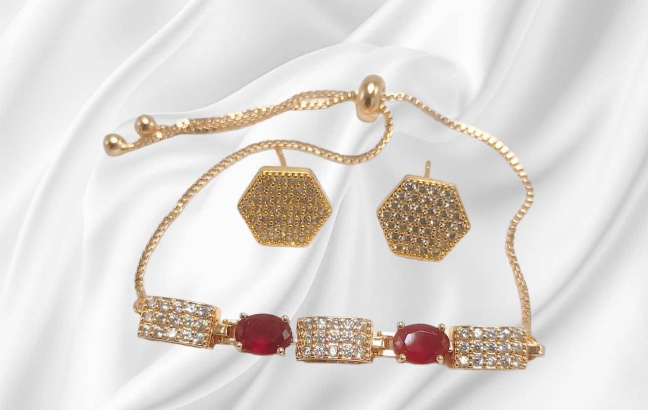 Beautiful Design Choker Necklace with Earing Set