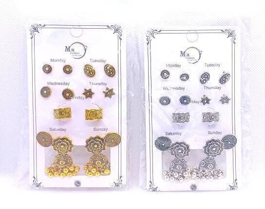 Elegant Hoop & Stud Earrings set for Women - Set of 5 Pair