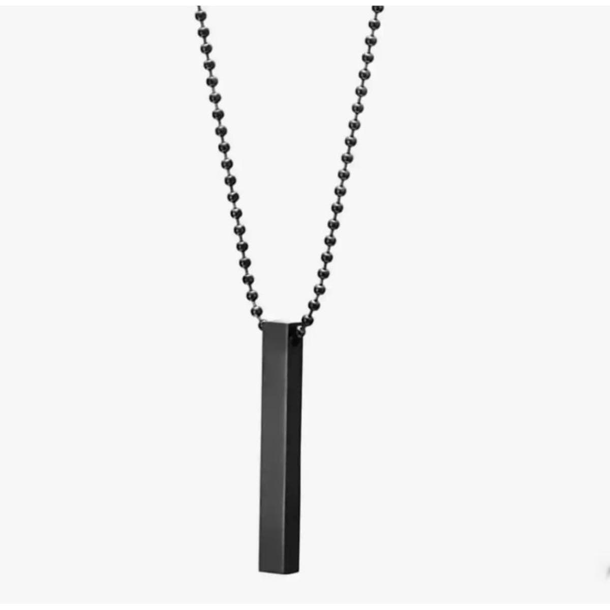 Trendy Black Vertical Bar Locket For Men/Black Vertical Bar Locket For Men/Gift Accessory For Him