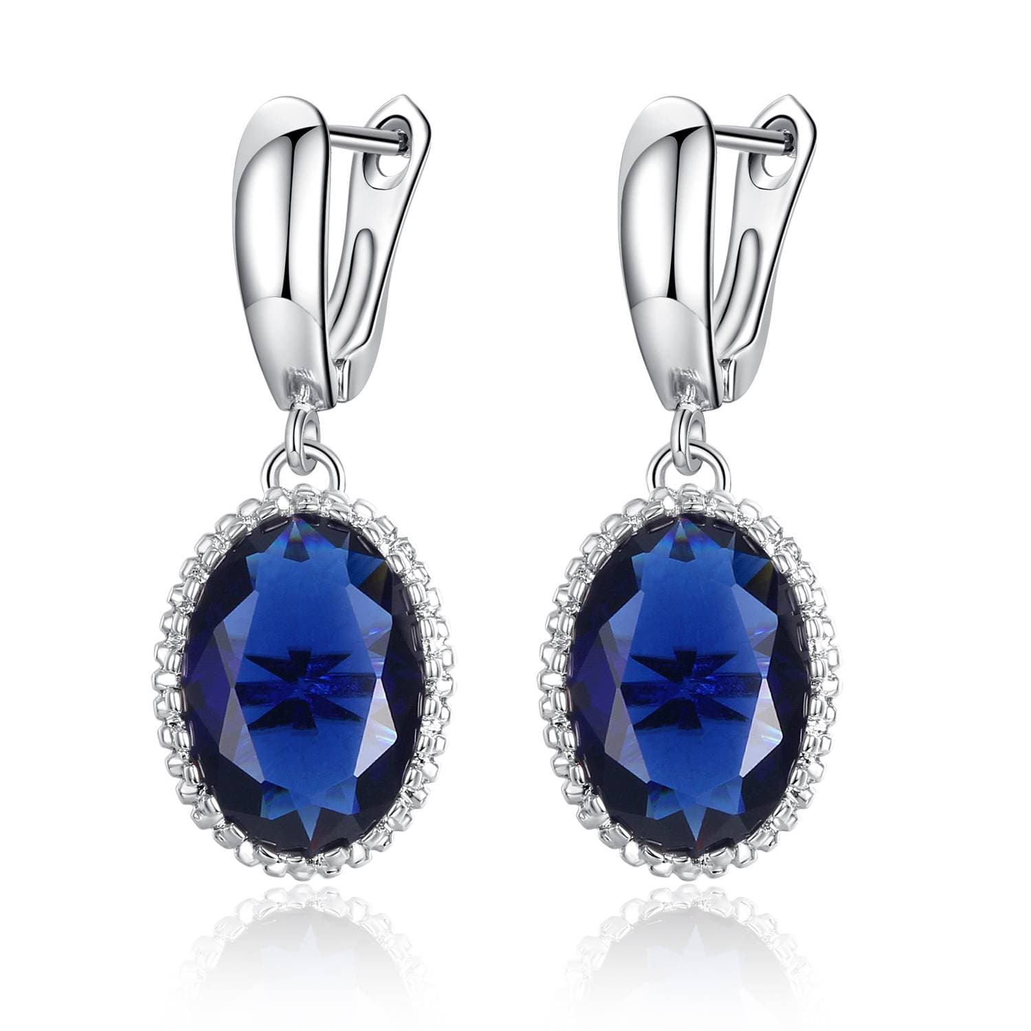 Tear Drop Blue Crystal Stone Earring MEA-102