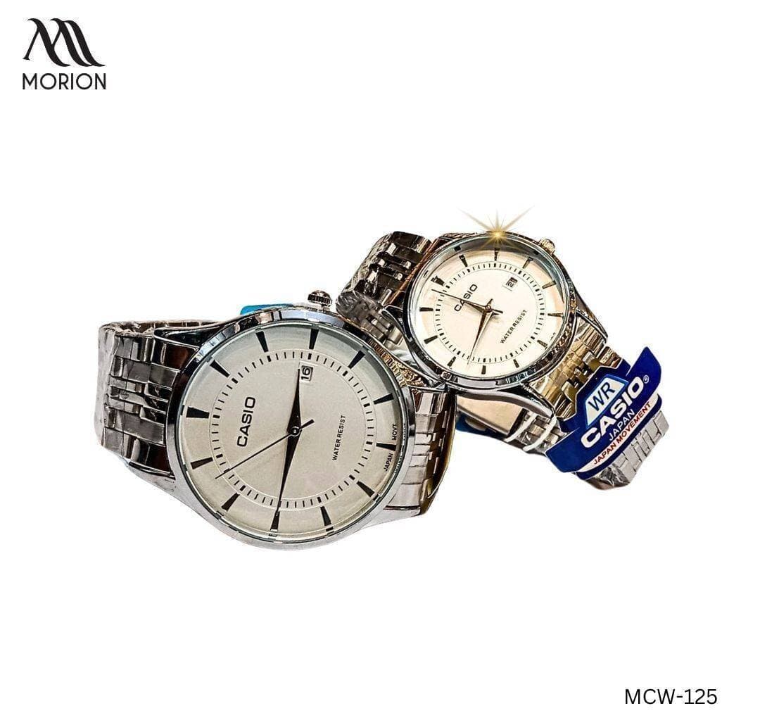 Casio Classic Designer Silver Black Couple Watch For Men MCW-125