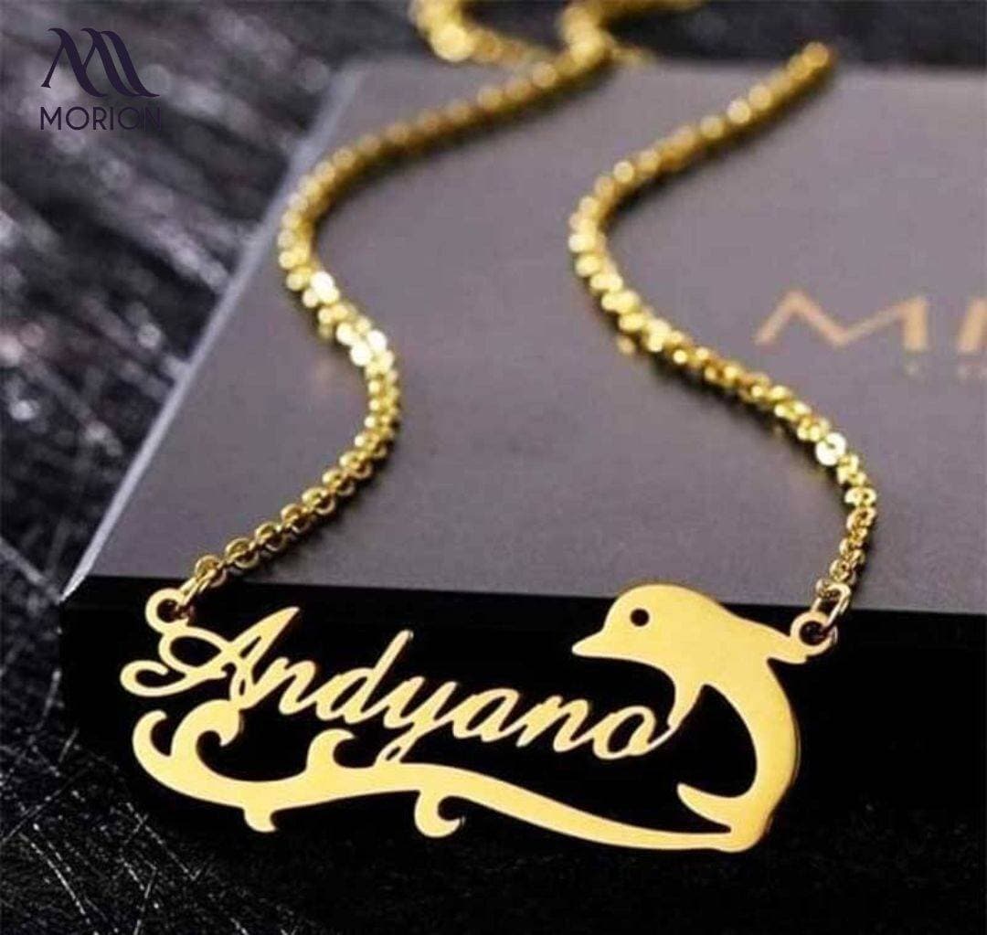 Dolphin Design Customized Name Necklace Pendant MCN-118