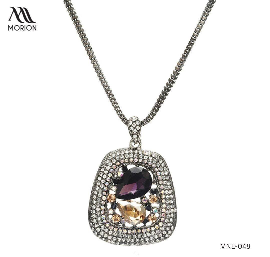 Silver Plated Charm Necklace For Women MNE-048
